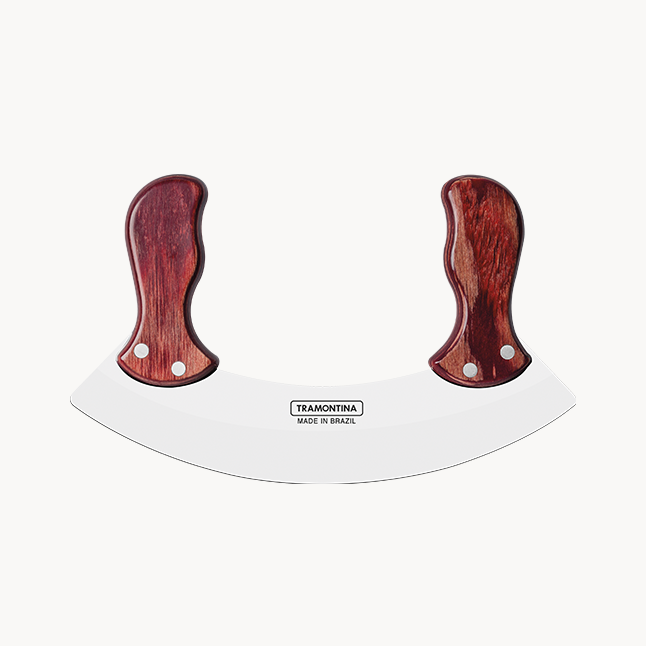Mincing Knife, Red Wood Handle