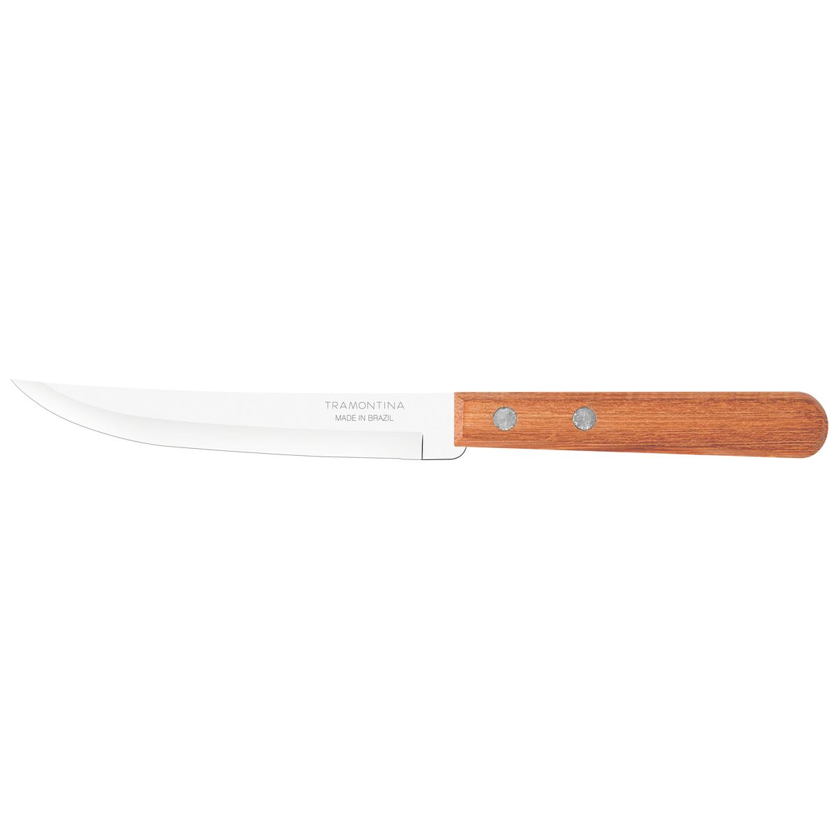 TRAMONTINA Dynamic 12.5 cm Steak Knife – Premium Stainless Steel Blade, Natural Wood Handle, Durable Rustic Design, Perfect for Cutting Meats and Versatile Kitchen Use