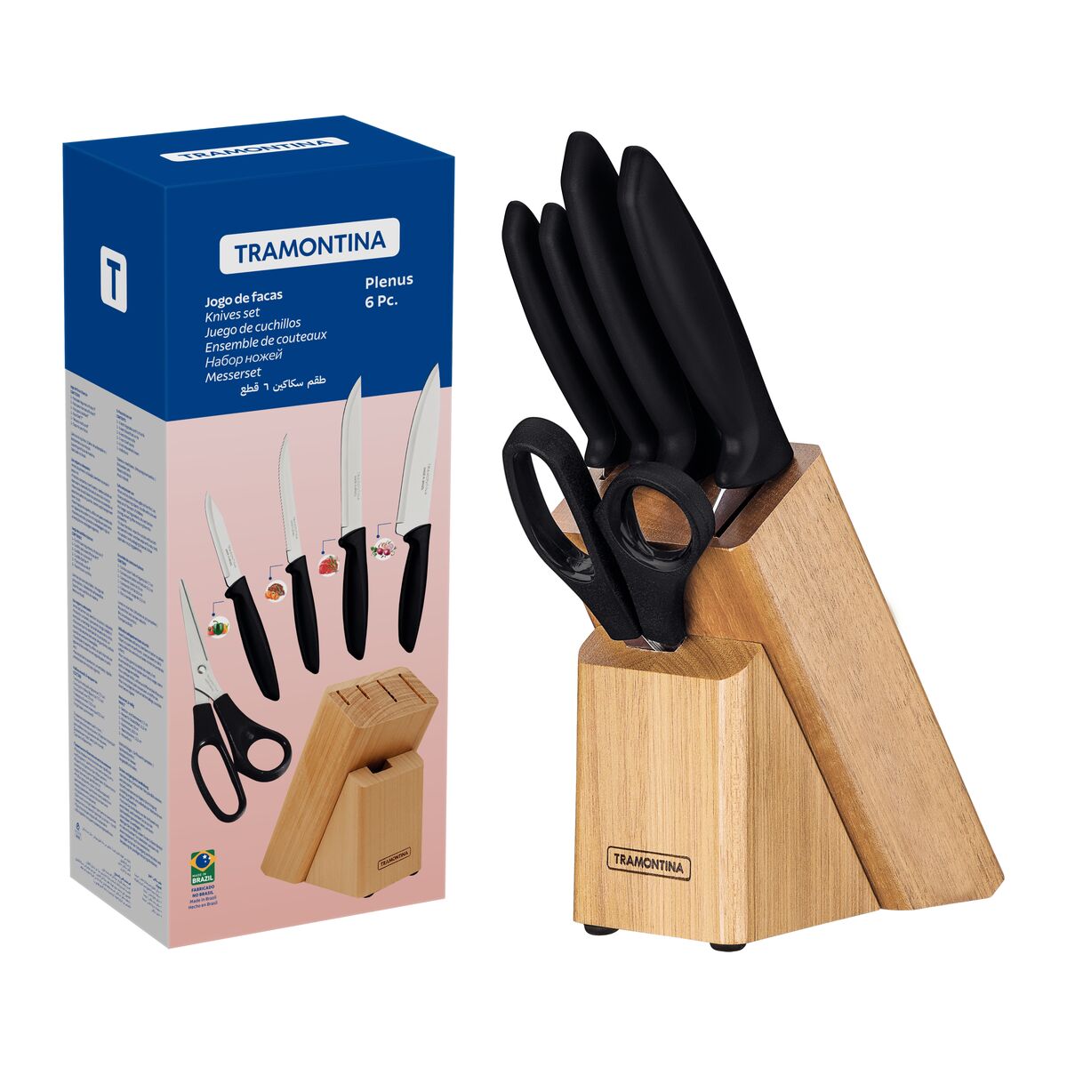 Tramontina Plenus Knife Set - Black, 6 Pieces
