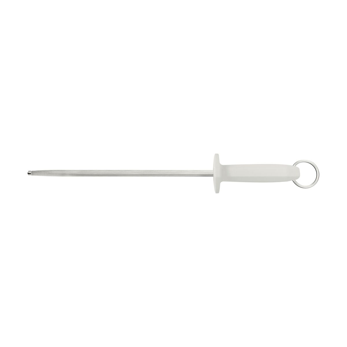 Tramontina Professional 30 cm Grooved Sharpener with Carbon Steel Rod and White Polypropylene Handle