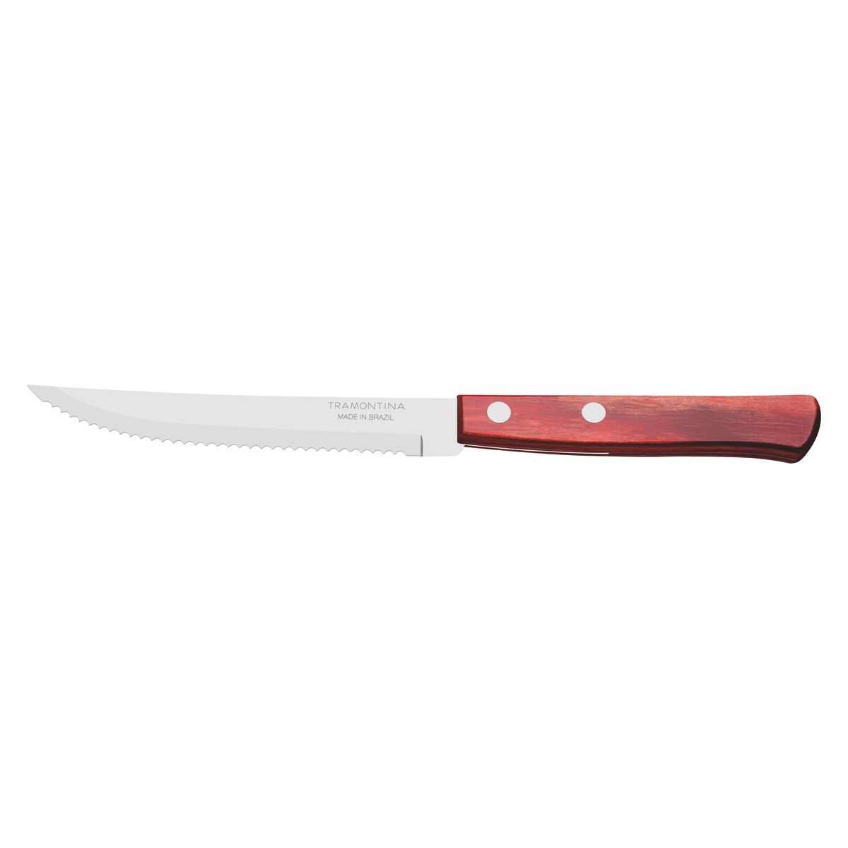 Tramontina Steak Knife with Wood Handle, 12.5 cm Length, Red