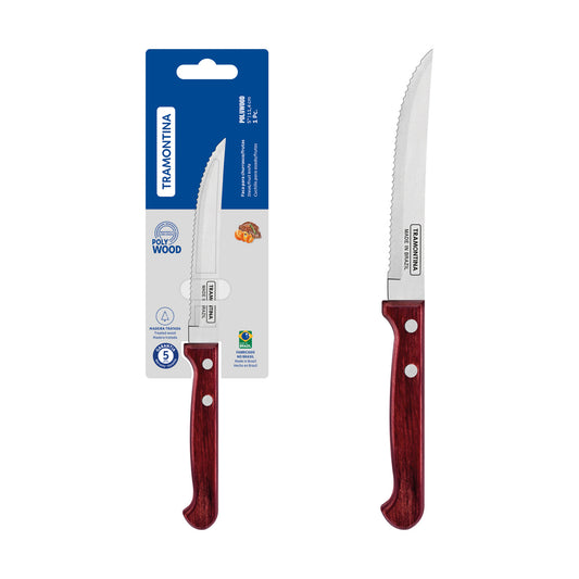 Tramontina Polywood Steak & Fruit Knife 12.5 cm - Red Wood
