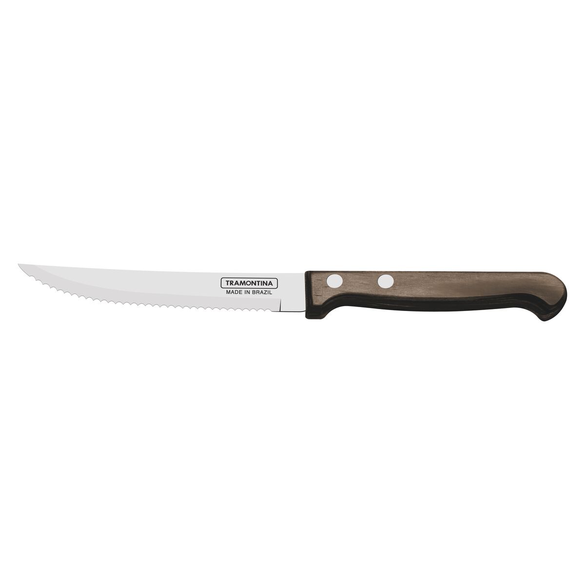 TRAMONTINA Steak Knife 12.5 cm – High-Quality Stainless Steel Blade with Polywood Handle – Durable, Sharp Edge for Effortless Cutting – Ideal for Steaks, BBQ, Kitchen Use – 1 Piece
