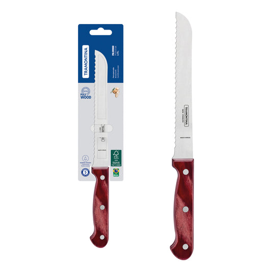 Tramontina Polywood Bread Knife 17.5 cm - Red Wood