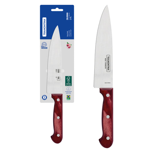 Tramontina Polywood Chef Knife 17.5 cm - Red Wood