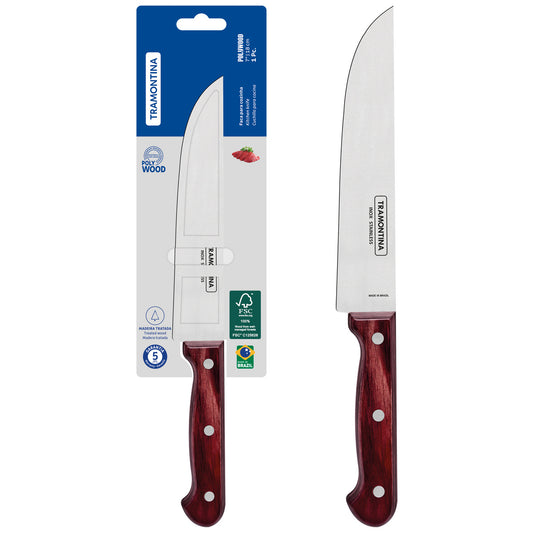 Tramontina Polywood Kitchen Knife 17.5 cm - Red Wood