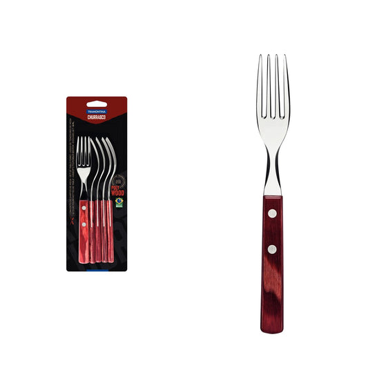Tramontina Churrasco Steak Fork Set - Red Wood, 6 Pieces