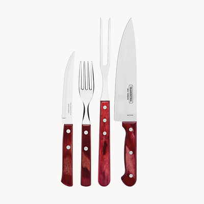 14-Piece Fork & Knife Set, Red