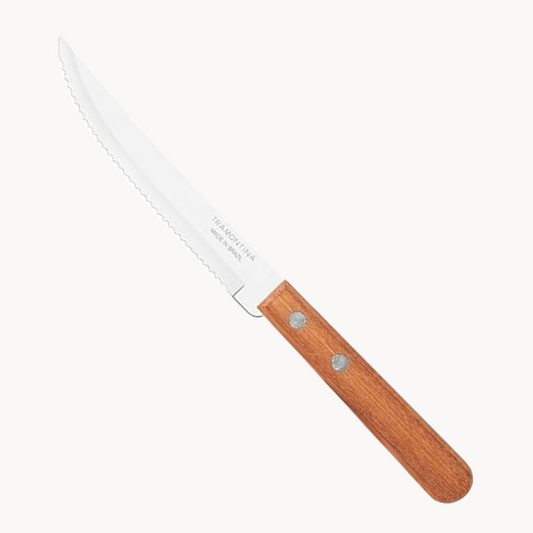 Tramontina 5-Inch Serrated Steak Knife, Natural Wood