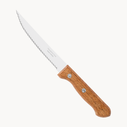 Tramontina 5-Inch Steak Knife, Brown, Natural Wood