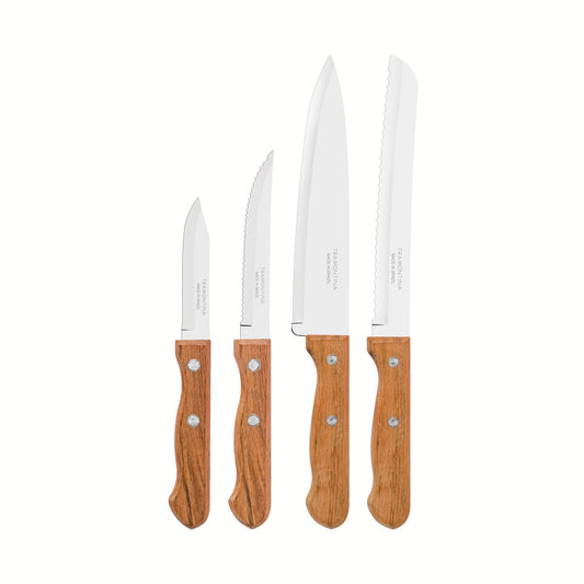 Tramontina Dynamic Chef Knife Set - Natural Wood, 4 Pieces