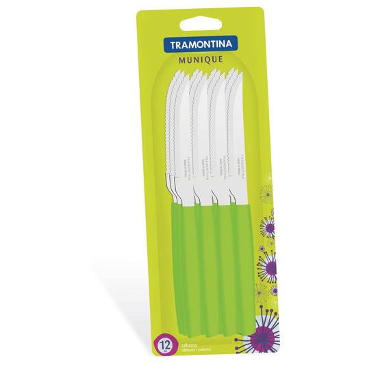 Tramontina Munique Knife Set 12.5 cm - Green, 12 Pieces
