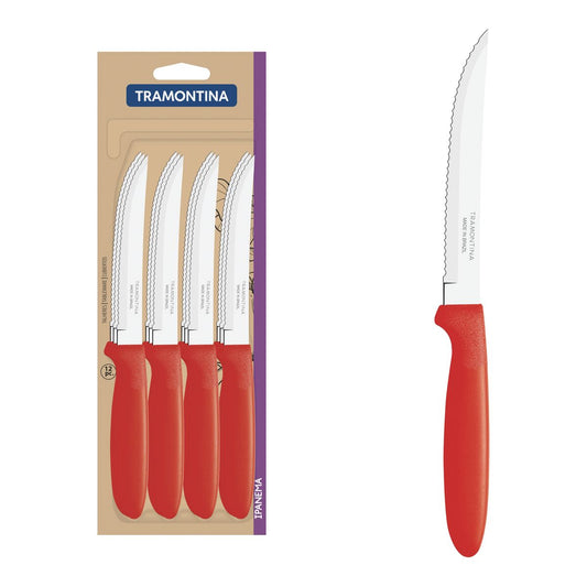 Tramontina Ipanema Steak Knife Set 12.5 cm - Red, 12 Pieces