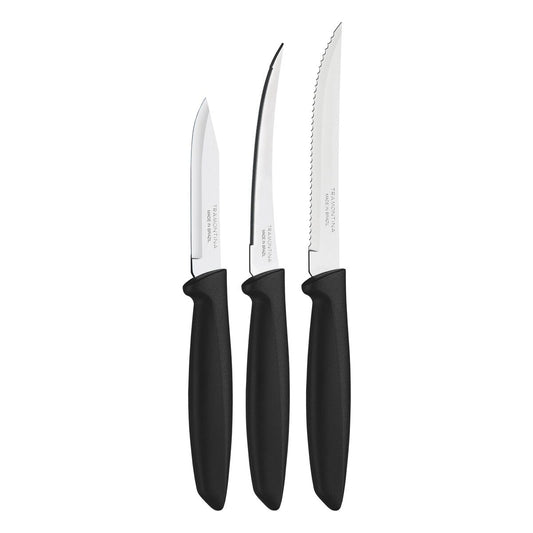 Tramontina Plenus Knife Set - Black, 3 Pieces