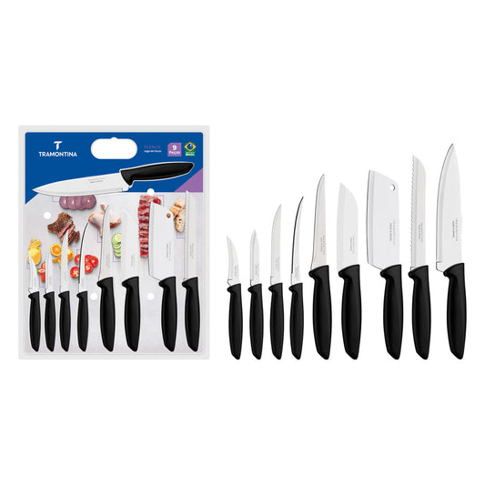 Tramontina Plenus Knife Set - Black, 9 Pieces