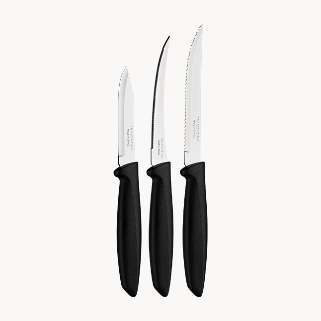 طقم سكاكين من 3 قطع، أسود