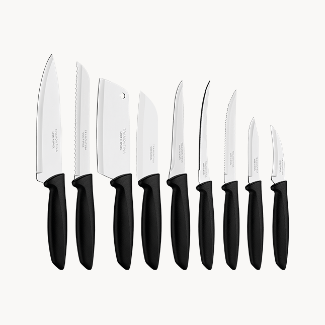 Tramontina 9-Piece Knife Set, Black | ShararCo
