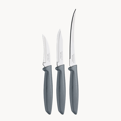 3-Piece Knife Set, Grey