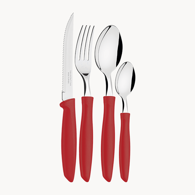 24-Piece Cutlery Set, Red