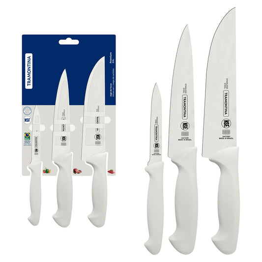 Tramontina Premium Knife Set - White, 3 Pieces