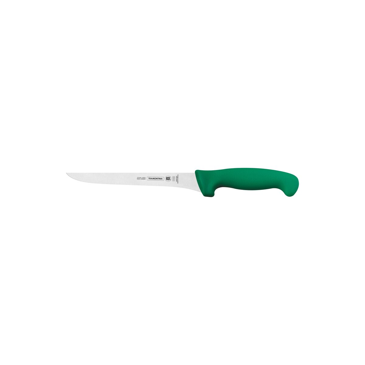 TRAMONTINA Professional Boning Knife – 17.5 cm Stainless Steel Blade – Green Handle – Flexible, Durable & Sharp