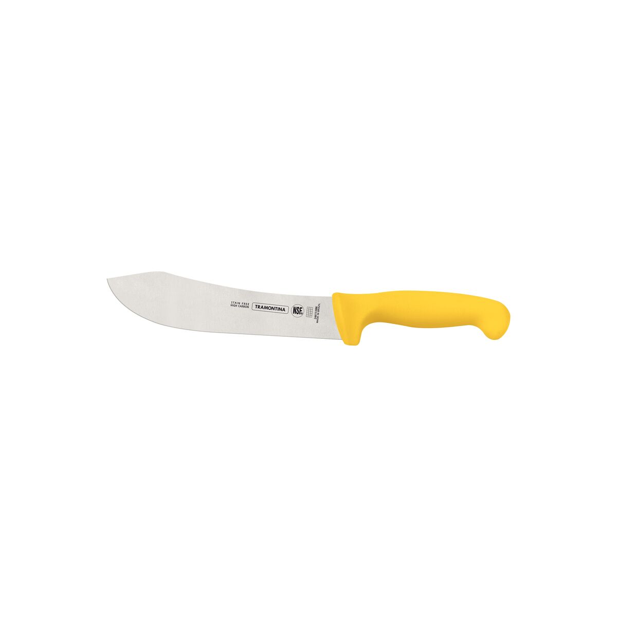 TRAMONTINA Professional Meat Knife – 20 cm Stainless Steel Blade with Yellow Textured Polypropylene Handle – Sharp, Durable & Comfortable