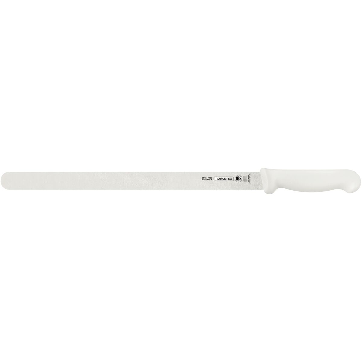 Tramontina Professional Slicing Knife, 40 cm Stainless Steel Blade with White Polypropylene Handle, Durable and Sharp, Ideal for Slicing Meat, Roasts, and BBQ