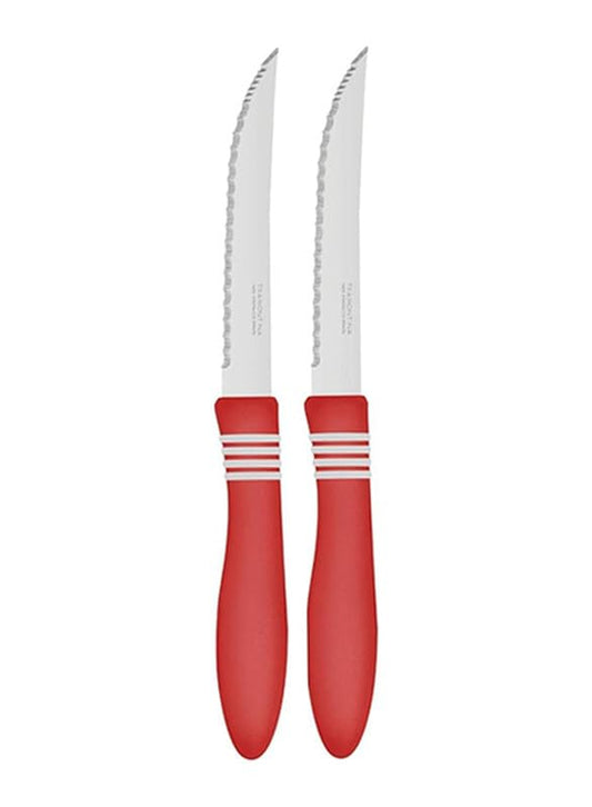 Tramontina Steak Knife Set of 2-22 cm Stainless Steel Serrated Blades