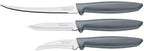 Tramontina Plenus 3 Pieces Knife Set with Stainless Steel Blade and Gray Polypropylene Handle