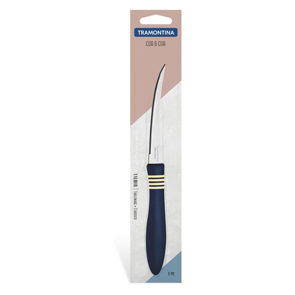 Tramontina Stainless Steel Kitchen Knife with Durable Blue Plastic Handle