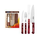 Tramontina 14-Piece Fork and Knife Set with Durable Polywood Red Handles