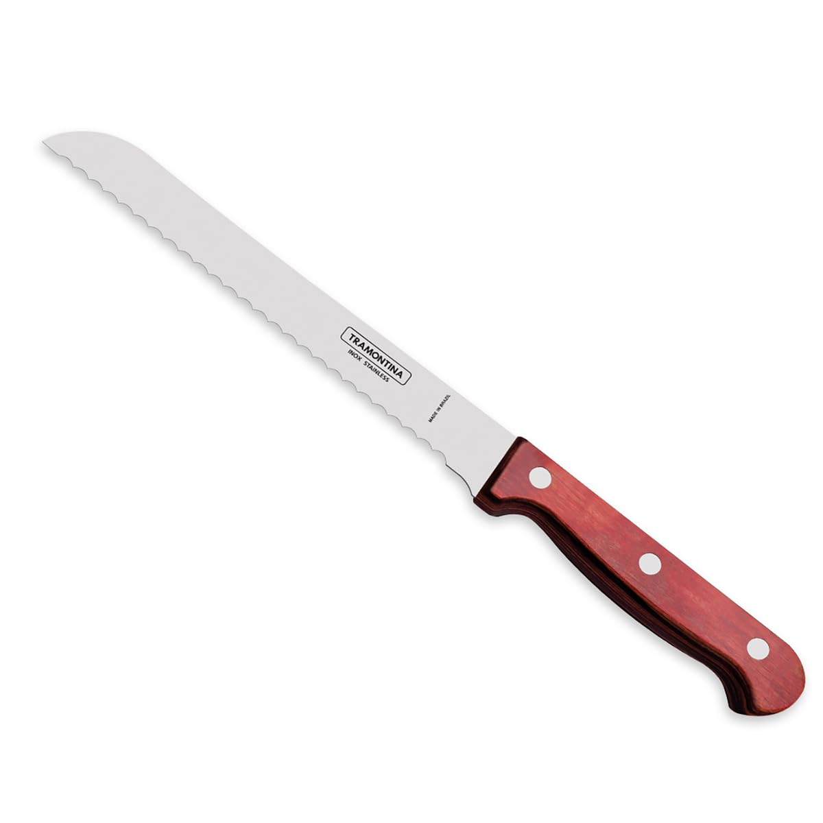 Tramontina Polywood Stainless Steel Bread Knife with Wooden Handle