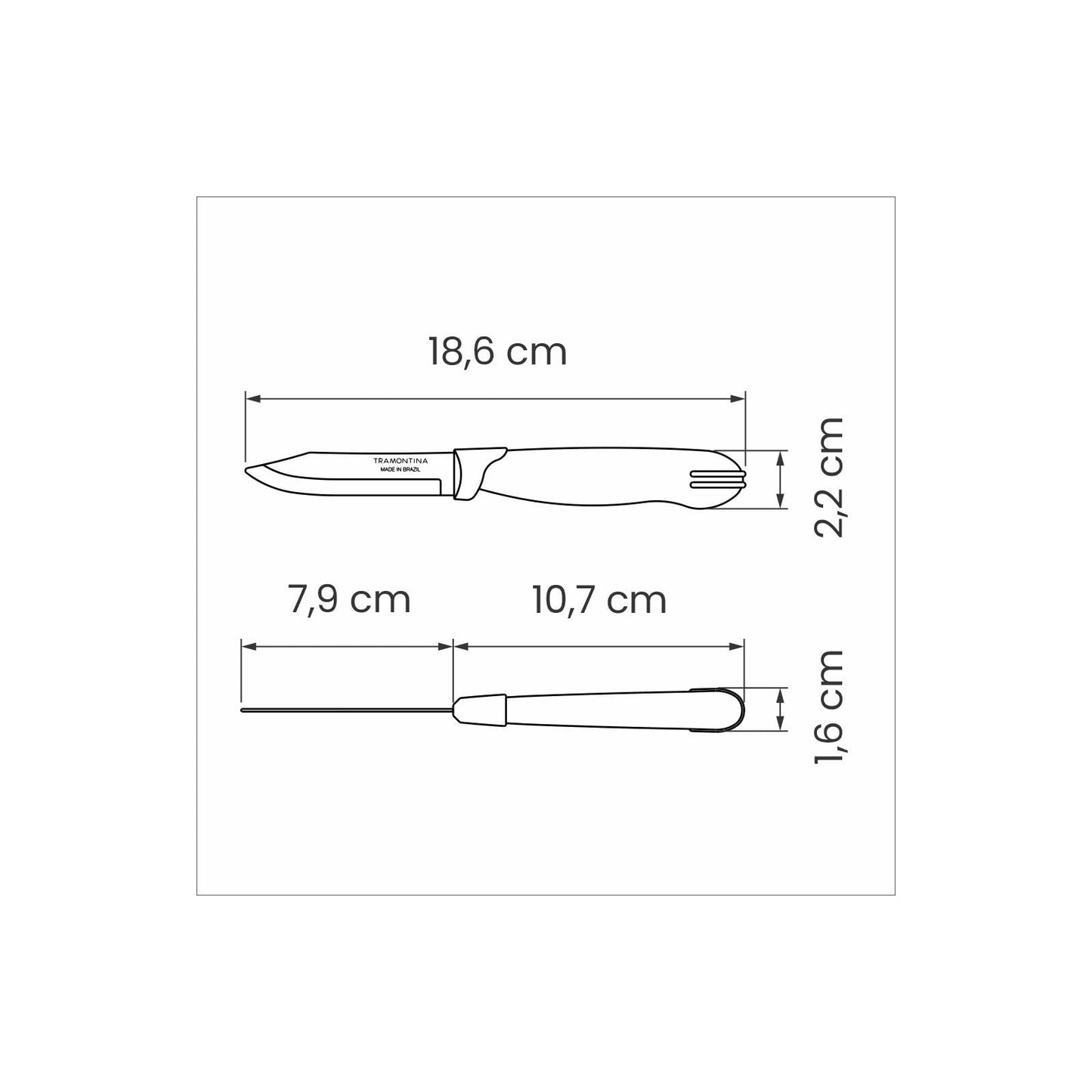 Tramontina Multicolor 3" Vegetable and Fruit Knife