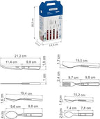 مجموعة أدوات مائدة بمقبض أحمر، 24 قطعة