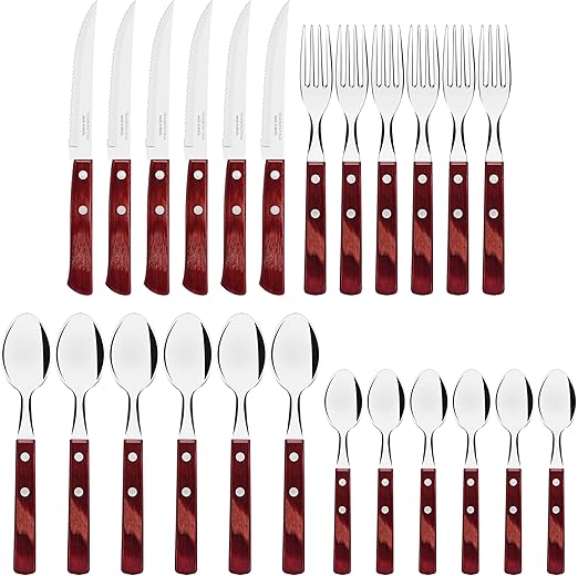 Tramontina 24 Pcs Red Handle Cutlery Set | ShararCo