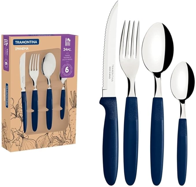 Tramontina 25-pc Cutlery Set, Blue | ShararCo
