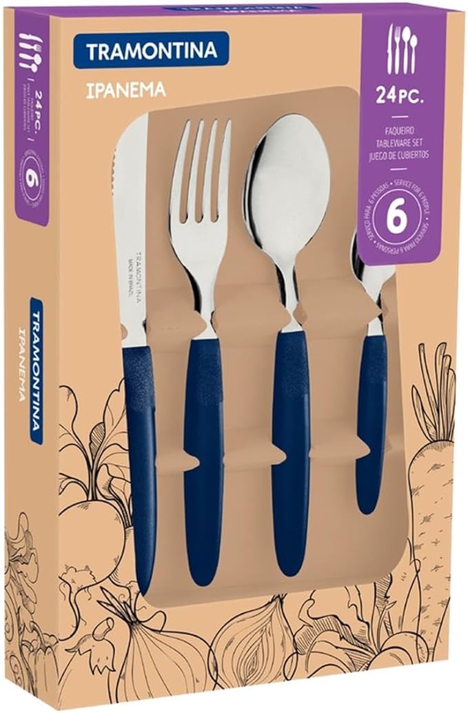 Tramontina 25-pc Cutlery Set, Blue | ShararCo