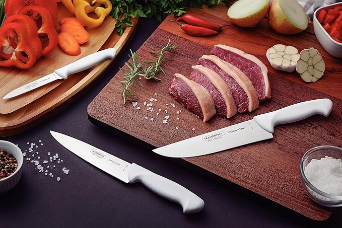 Tramontina 3-Piece Knife Set, White | ShararCo