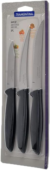 Tramontina 3-Piece Knife Set, Black | ShararCo
