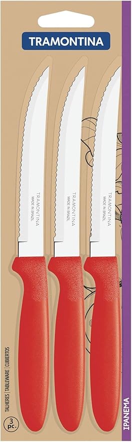 Tramontina 3-piece Roast Knife Set, Red