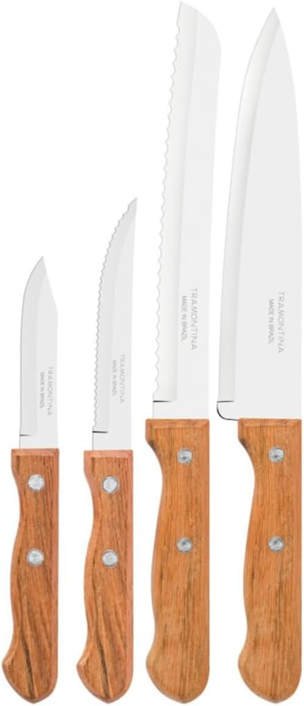 Tramontina 4-piece Knife Set, Wood | ShararCo