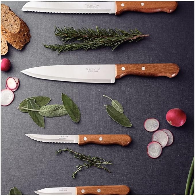 Tramontina 4-piece Knife Set, Wood | ShararCo